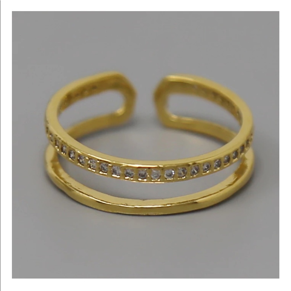 2for$20❤️🤩 Double Cubic zirconia Adjustable ring 💍 - Picture 2 of 2